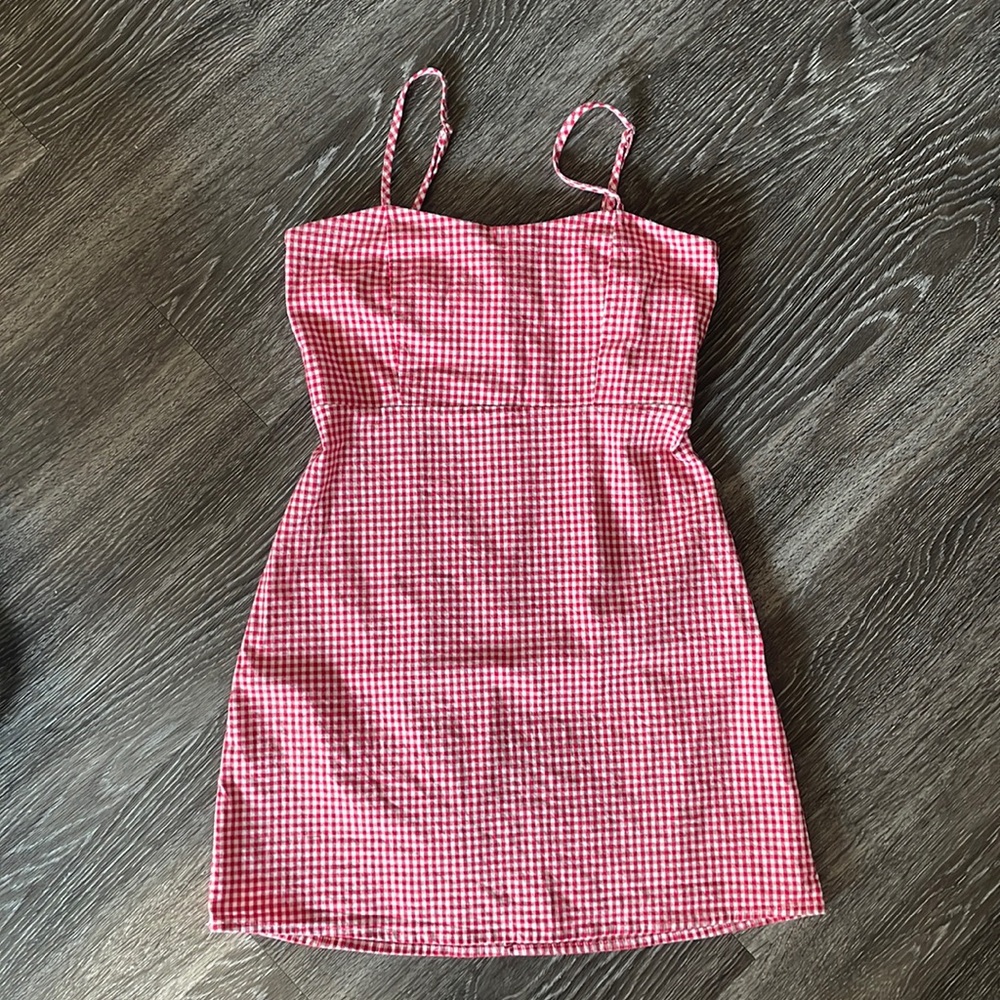 Red and white gingham Brandy Melville dress